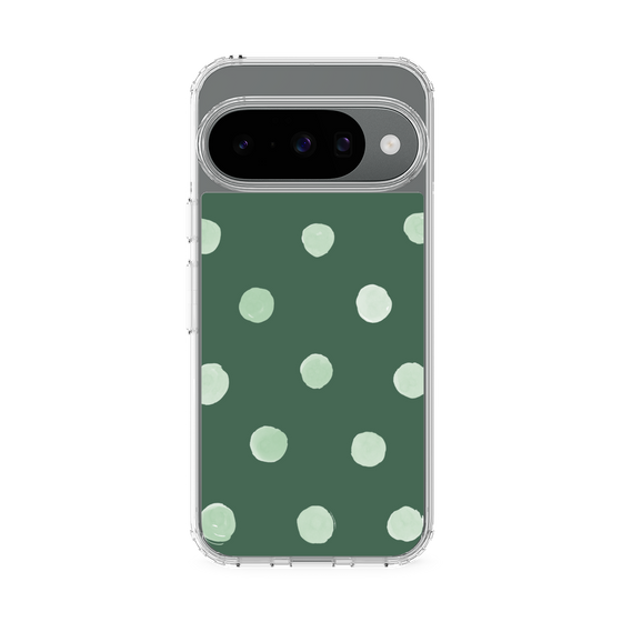 Slim Protection Case［ Watercolor Dots Retro Color - Green ］