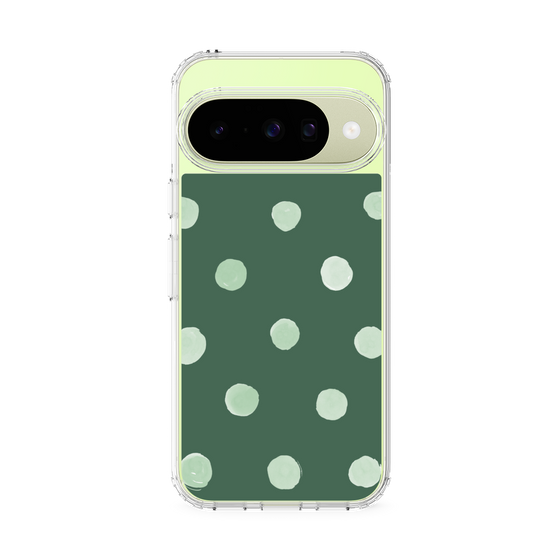 Slim Protection Case［ Watercolor Dots Retro Color - Green ］