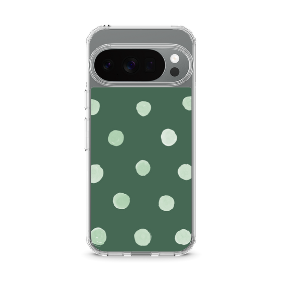 Slim Protection Case［ Watercolor Dots Retro Color - Green ］