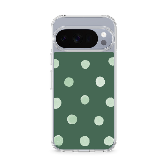 Slim Protection Case［ Watercolor Dots Retro Color - Green ］