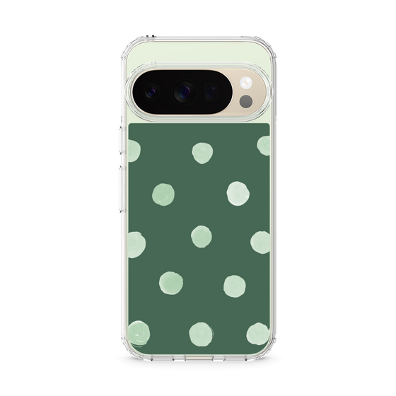 Slim Protection Case［ Watercolor Dots Retro Color - Green ］