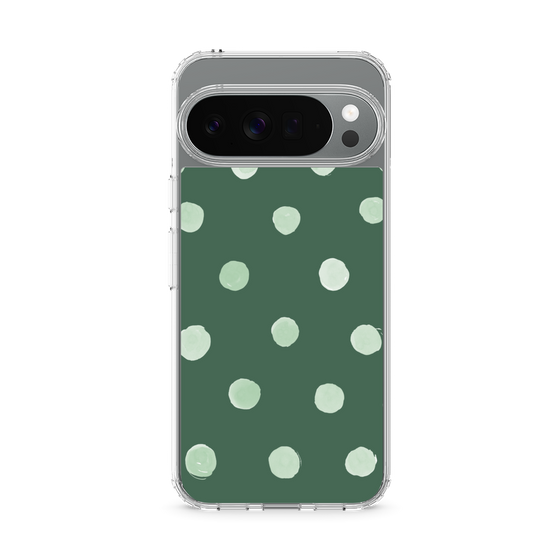 Slim Protection Case［ Watercolor Dots Retro Color - Green ］
