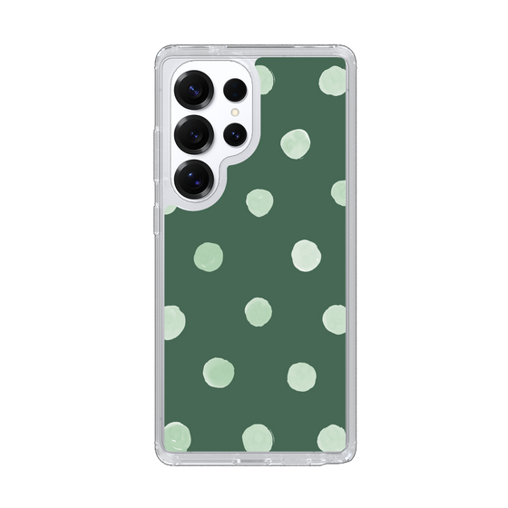 Slim Protection Case［ Watercolor Dots Retro Color - Green ］