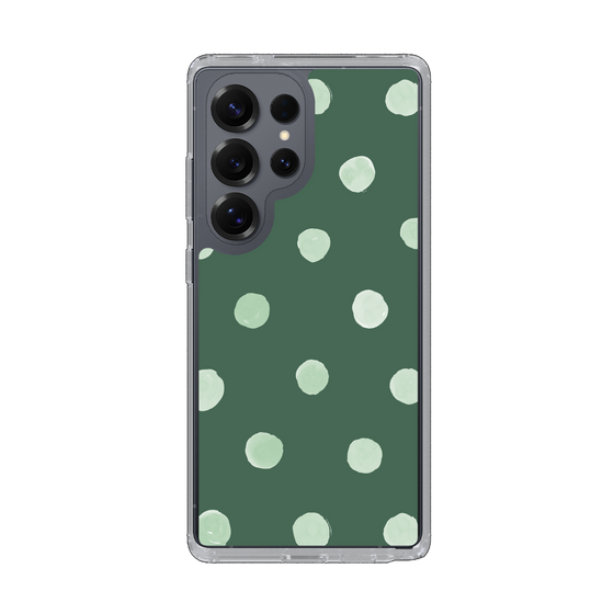 Slim Protection Case［ Watercolor Dots Retro Color - Green ］