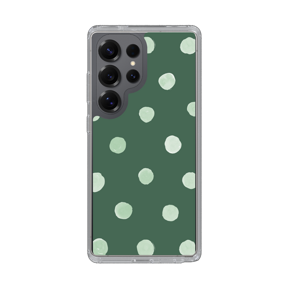 Slim Protection Case［ Watercolor Dots Retro Color - Green ］