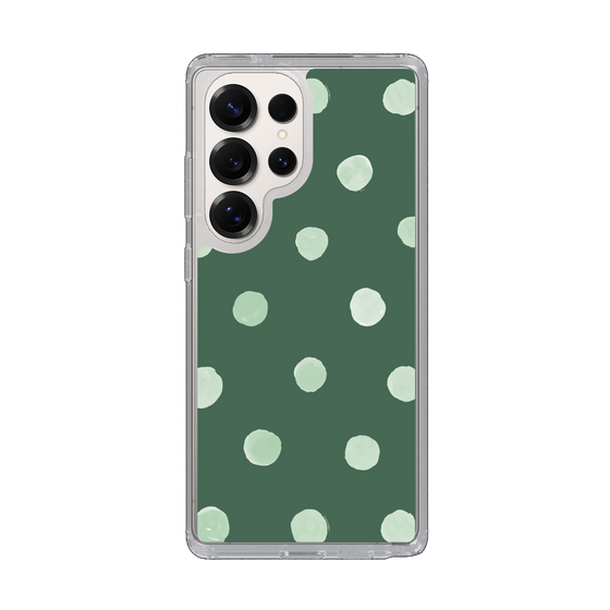 Slim Protection Case［ Watercolor Dots Retro Color - Green ］