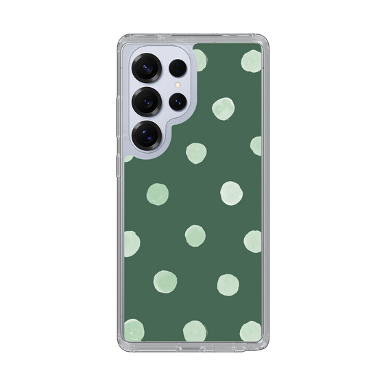 Slim Protection Case［ Watercolor Dots Retro Color - Green ］