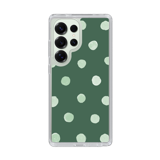 Slim Protection Case［ Watercolor Dots Retro Color - Green ］