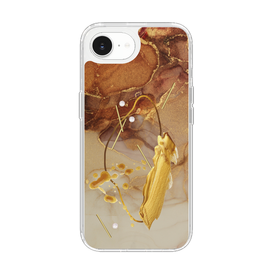 Slim Protection Case［ Marble Nuance Painting Brown ］