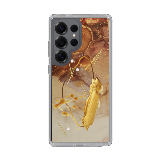 Slim Protection Case［ Marble Nuance Painting Brown ］