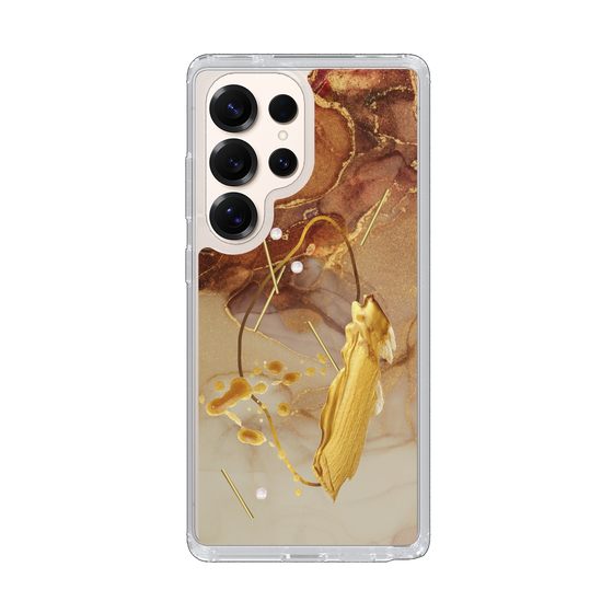 Slim Protection Case［ Marble Nuance Painting Brown ］