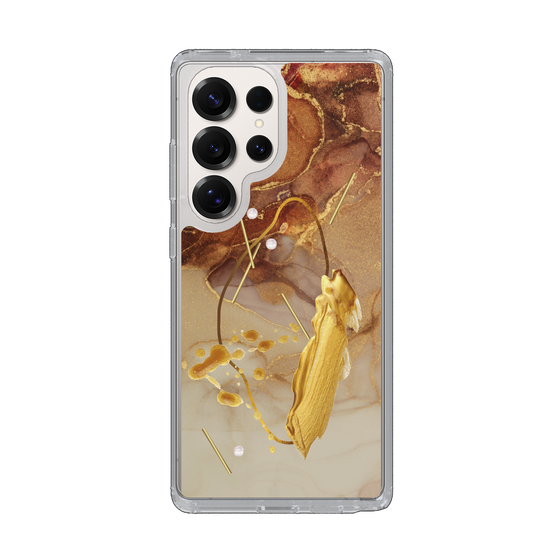 Slim Protection Case［ Marble Nuance Painting Brown ］