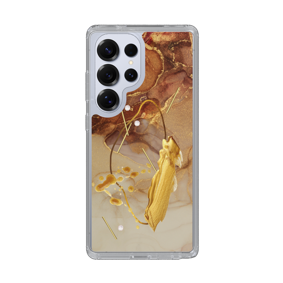 Slim Protection Case［ Marble Nuance Painting Brown ］