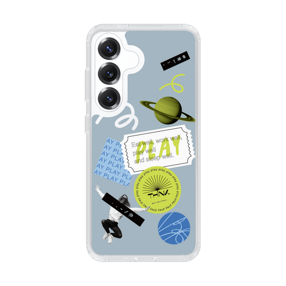 Slim Protection Case［ Playful sticker - Dusty Blue ］