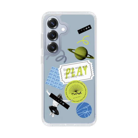 Slim Protection Case［ Playful sticker - Dusty Blue ］