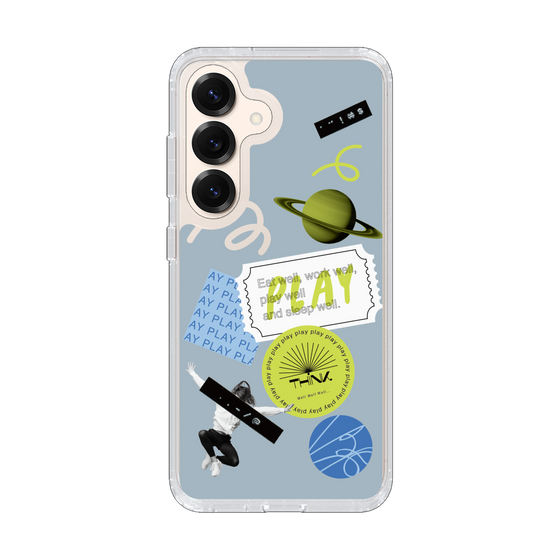 Slim Protection Case［ Playful sticker - Dusty Blue ］