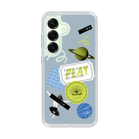 Slim Protection Case［ Playful sticker - Dusty Blue ］