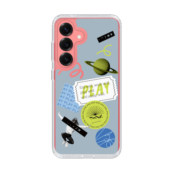 Slim Protection Case［ Playful sticker - Dusty Blue ］