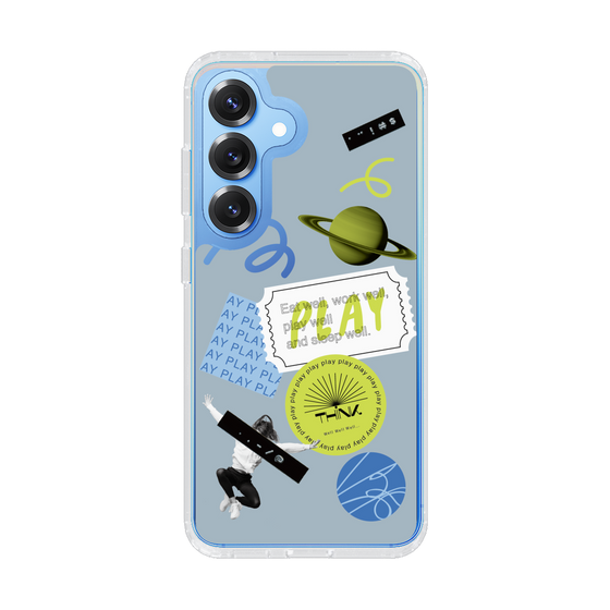Slim Protection Case［ Playful sticker - Dusty Blue ］