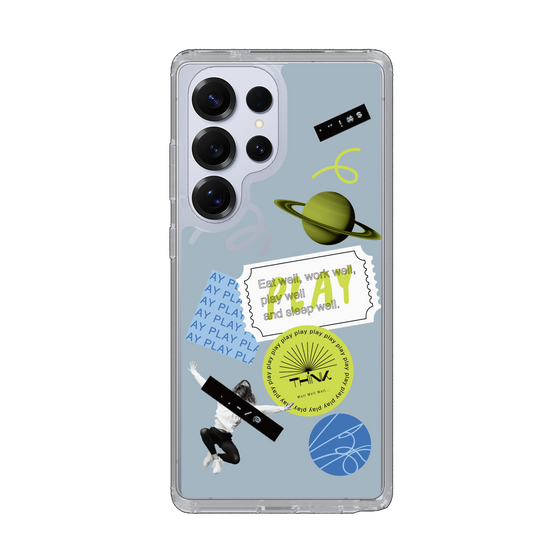 Slim Protection Case［ Playful sticker - Dusty Blue ］