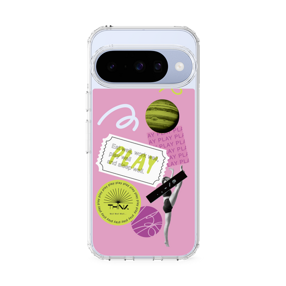 Slim Protection Case［ Playful sticker - Dusty Pink ］