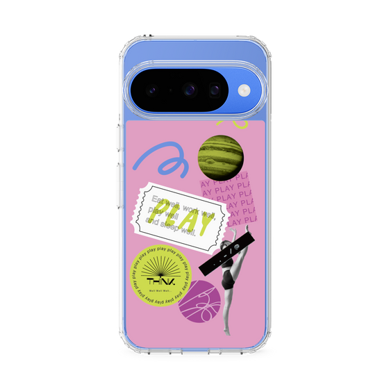 Slim Protection Case［ Playful sticker - Dusty Pink ］
