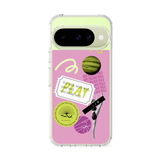 Slim Protection Case［ Playful sticker - Dusty Pink ］