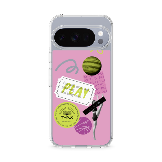 Slim Protection Case［ Playful sticker - Dusty Pink ］