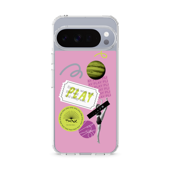 Slim Protection Case［ Playful sticker - Dusty Pink ］
