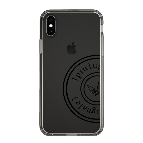 Slim Protection Case for Apple iPhone XS［ 1PIU1UGUALE3 - crane - Black ］