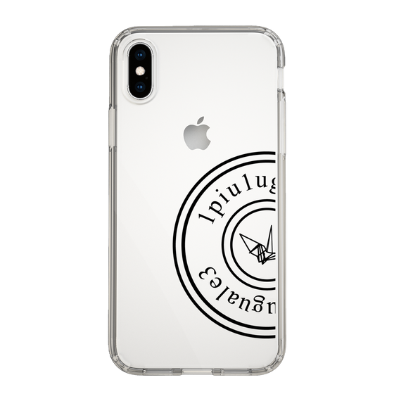 Slim Protection Case for Apple iPhone XS［ 1PIU1UGUALE3 - crane - Black ］