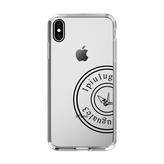 Slim Protection Case for Apple iPhone XS Max［ 1PIU1UGUALE3 - crane - Black ］