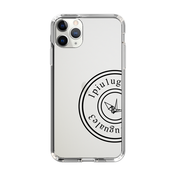 Slim Protection Case for Apple iPhone 11 Pro Max［ 1PIU1UGUALE3 - crane - Black ］