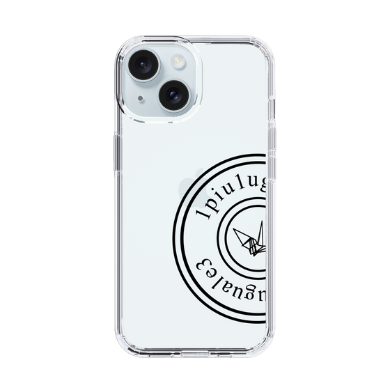 Slim Protection Case for Apple iPhone 15［ 1PIU1UGUALE3 - crane - Black ］