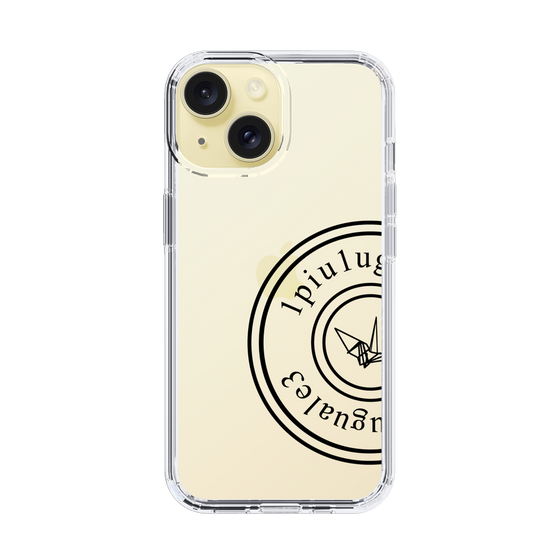 Slim Protection Case for Apple iPhone 15［ 1PIU1UGUALE3 - crane - Black ］