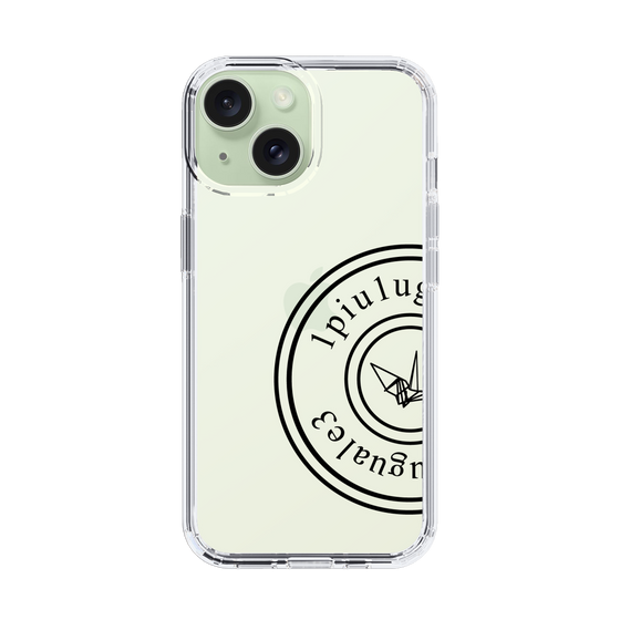 Slim Protection Case for Apple iPhone 15［ 1PIU1UGUALE3 - crane - Black ］