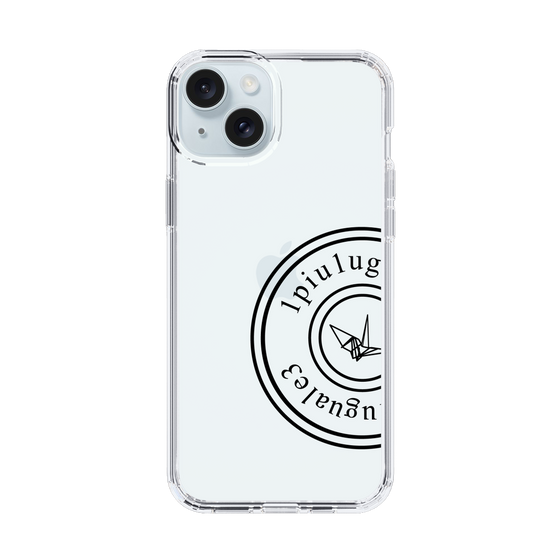 Slim Protection Case for Apple iPhone 15 Plus［ 1PIU1UGUALE3 - crane - Black ］