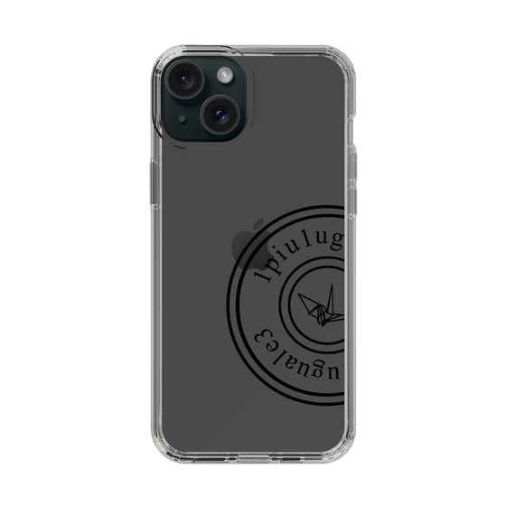 Slim Protection Case for Apple iPhone 15 Plus［ 1PIU1UGUALE3 - crane - Black ］