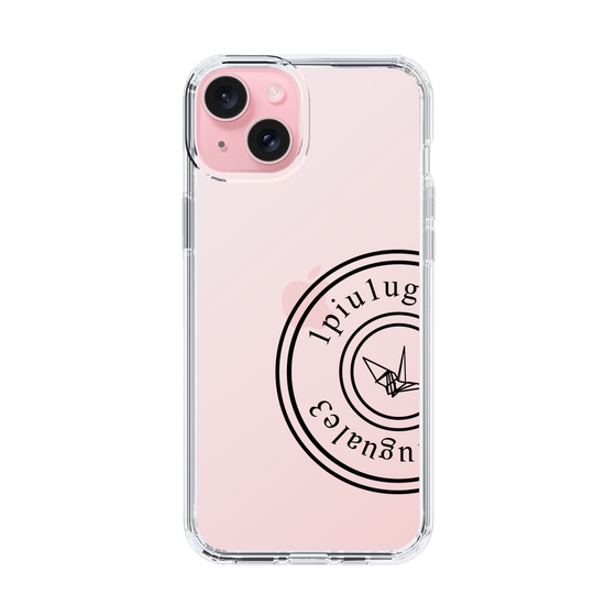 Slim Protection Case for Apple iPhone 15 Plus［ 1PIU1UGUALE3 - crane - Black ］