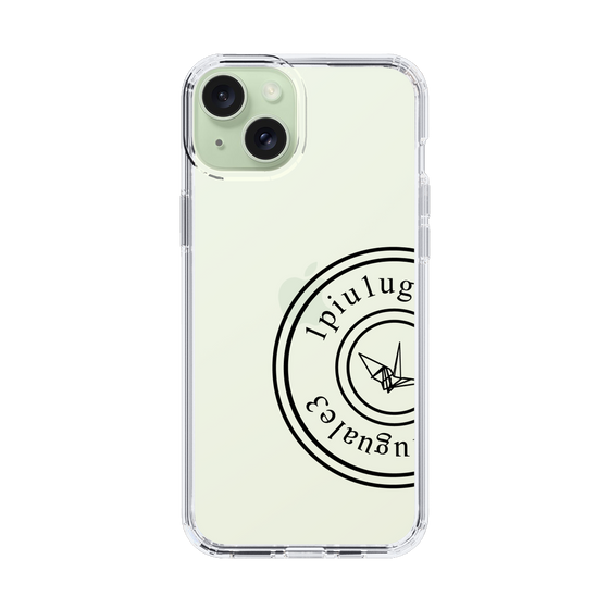Slim Protection Case for Apple iPhone 15 Plus［ 1PIU1UGUALE3 - crane - Black ］