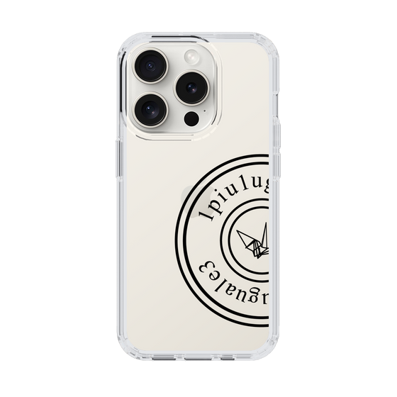 Slim Protection Case for Apple iPhone 15 Pro［ 1PIU1UGUALE3 - crane - Black ］