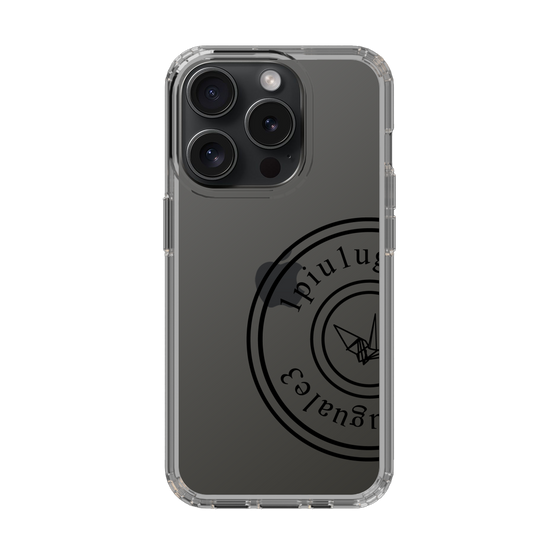 Slim Protection Case for Apple iPhone 15 Pro［ 1PIU1UGUALE3 - crane - Black ］