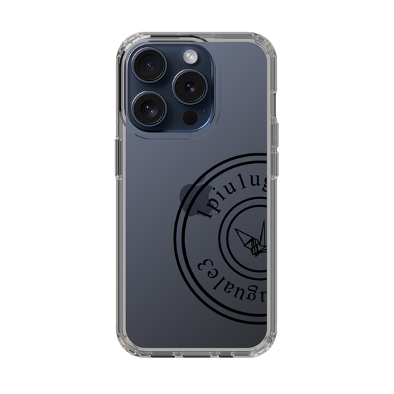 Slim Protection Case for Apple iPhone 15 Pro［ 1PIU1UGUALE3 - crane - Black ］