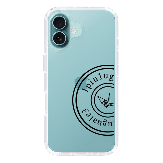 Slim Protection Case for Apple iPhone 16 Plus［ 1PIU1UGUALE3 - crane - Black ］