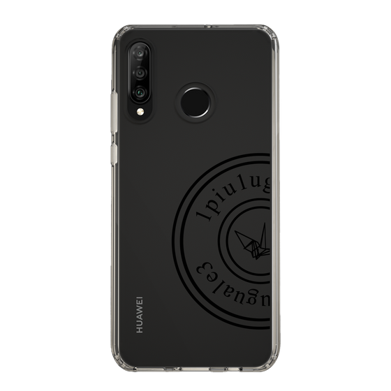 Slim Protection Case for HUAWEI P30 lite［ 1PIU1UGUALE3 - crane - Black ］