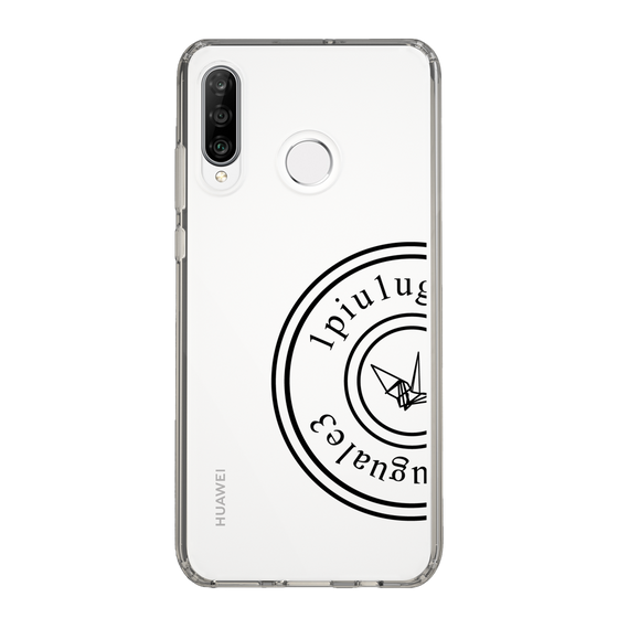 Slim Protection Case for HUAWEI P30 lite［ 1PIU1UGUALE3 - crane - Black ］