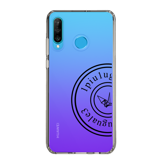 Slim Protection Case for HUAWEI P30 lite［ 1PIU1UGUALE3 - crane - Black ］