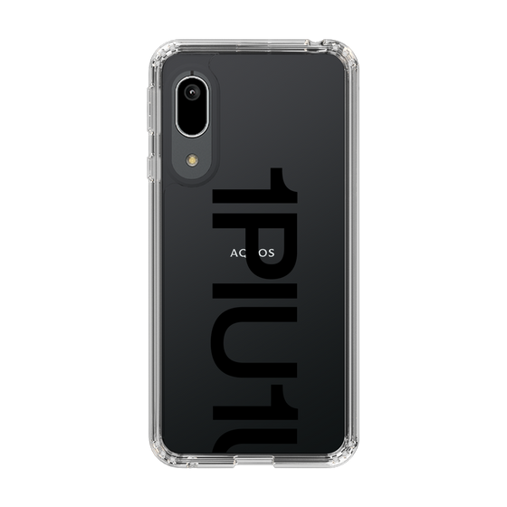 Slim Protection Case for SHARP AQUOS sense3 basic［ 1PIU1UGUALE3 - Logo Bold - Black ］
