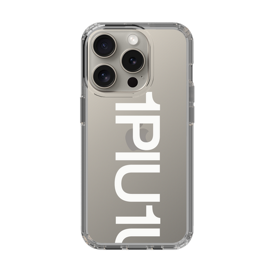 Slim Protection Case for Apple iPhone 15 Pro［ 1PIU1UGUALE3 - Logo Bold -White ］