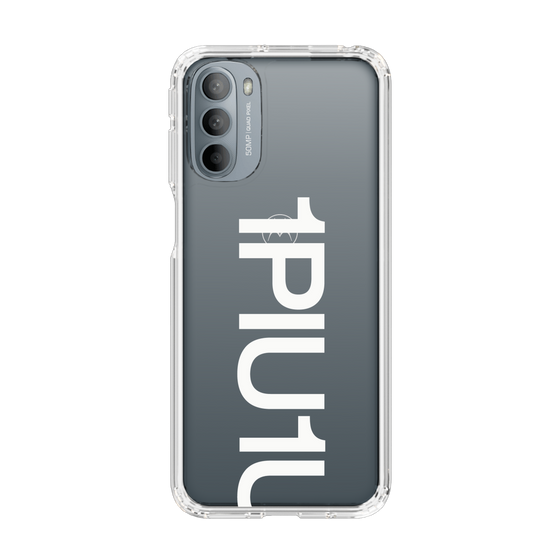 Slim Protection Case for Motorola moto g31［ 1PIU1UGUALE3 - Logo Bold -White ］